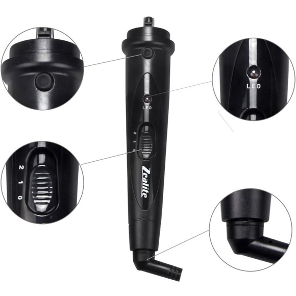 Black Curling Wand Set with Interchangeable Barrels - Picture 4 of 6